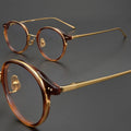 Fashion Metal Texture Top Quality Handmade Eyeglasses Manufacturer Pure Acetate Luxury Wholesale Round Glasses 2024