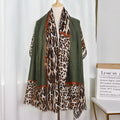 2021 Luxury Brand Winter Scarf Ladies Cotton Warm Pashmina Raising Ladies Leopard Scarf Women Muslim Turban British Print