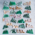 Wholesale Natural Crystal Craving Moss Agate Mountain Handmade Carved Crafts with Healing Energy Customized Sizes for Home Decor