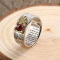 New Arrival Red Jade Garnet Brass Piyao Finger Rings Lucky Rich Money Real Gold Plating Double Color Pixiu Rings
