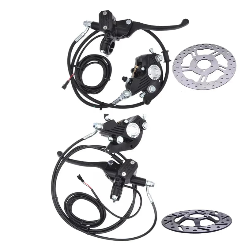 Aluminum Alloy Electric Bike Scooter Power Control Shifter Cut Power Off 14 Inch E-Bike MTB Hydraulic Disc Brake Set