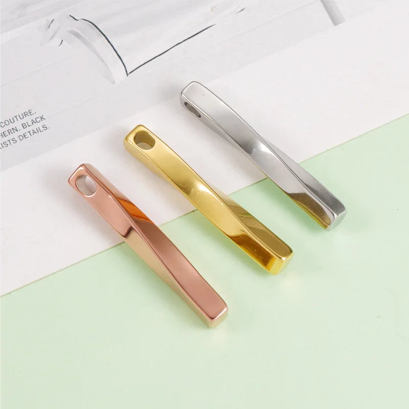 New Mirror Polish Stainless Steel Bar Charm Pendant Custom Accessories Fittings for Necklace