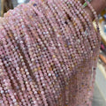 Morganite Tourmaline Natural Faceted Round 2/3/4mm Genuine Gemstone Crystal Bracelet Necklace DIY Making Loose Beads