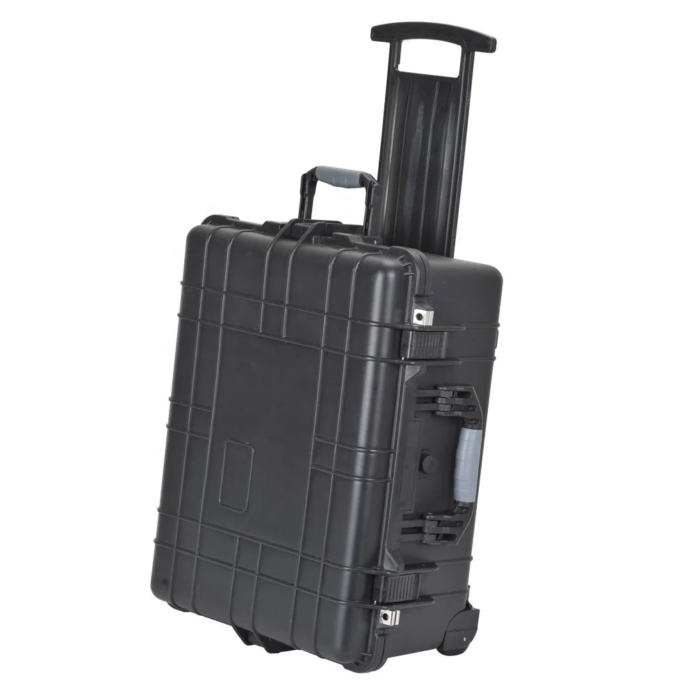 Black Large Waterproof Hard Plastic Trolley Rolling Tool Cases