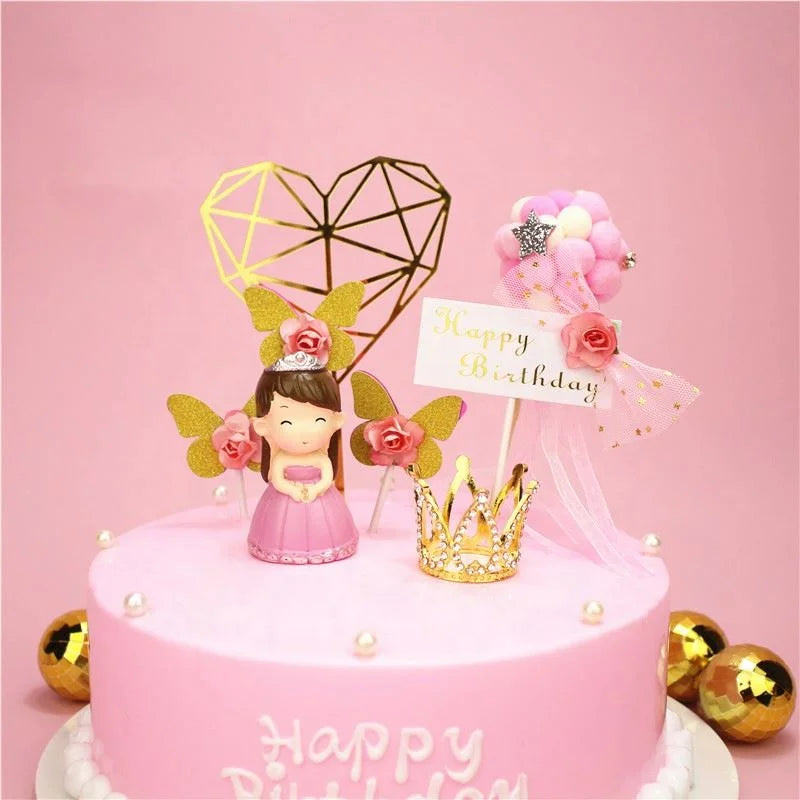 Birthday Festival Bake Dessert Dress up Cake Decorative Hairy Ball Cake Topper
