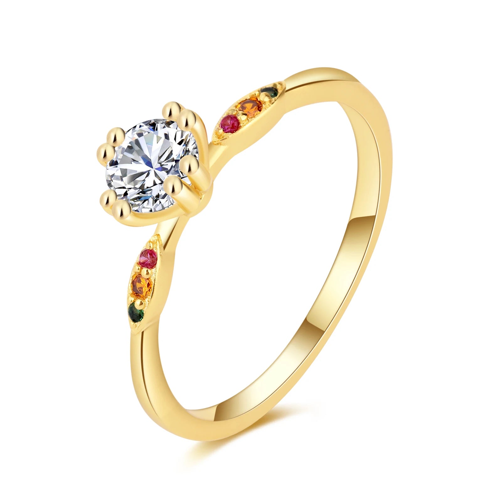 Luxury Women's Rings Zircon Platinum/Gold Plated Brass Trendy Jewelry for Wedding & Anniversary Wholesale