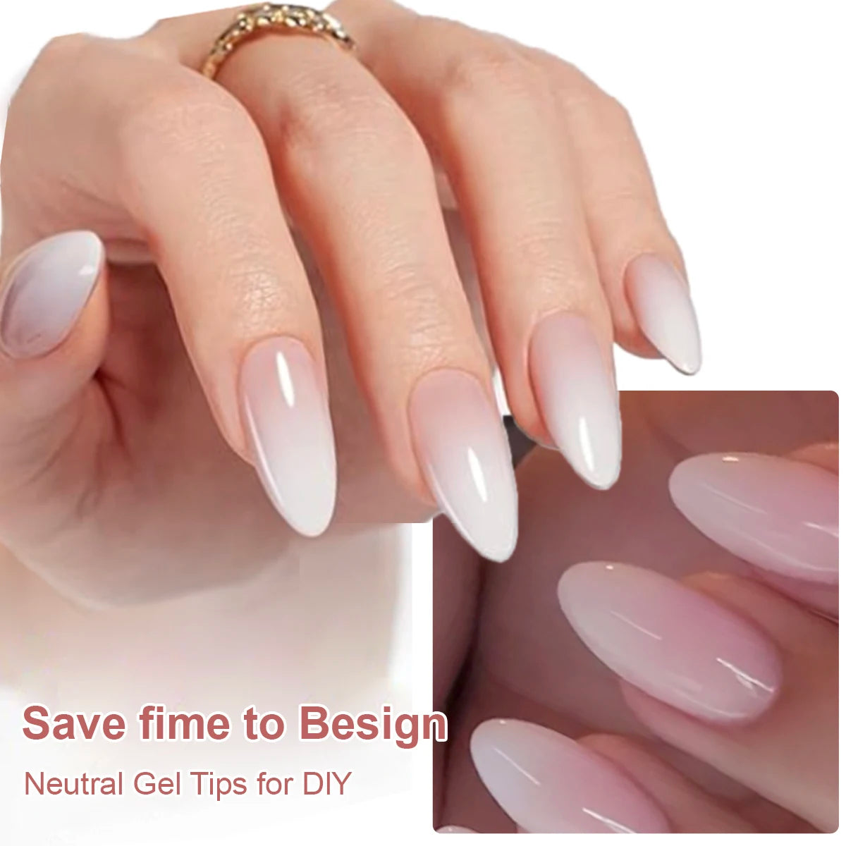 Hot Selling Seamless French Style Nail Art Patches Detachable New Wearable Square Nail for Fingers in Europe and America