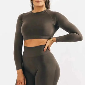 HOT SALE Amplify Gym Wholesale Crop Top T Shirt Athletic Workout Sports Performance Workout Gym Yoga Long Sleeves Shirts