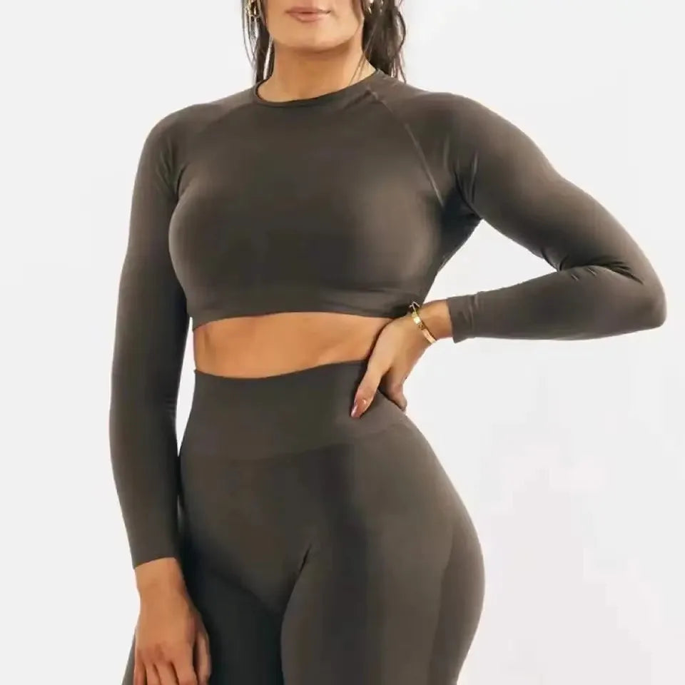 HOT SALE Amplify Gym Wholesale Crop Top T Shirt Athletic Workout Sports Performance Workout Gym Yoga Long Sleeves Shirts