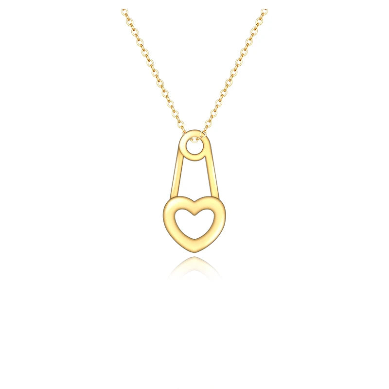 Custom Dainty 18K Gold Plated Heart 925 Silver Necklaces for Girls Accessories Jewelry