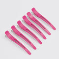 6pcs/Set Black Holding Hair Styling Clip Flat Duck Mouth Rubber Hair Clips Pro Salon Hairdressing Cutting Hairpin Accessories