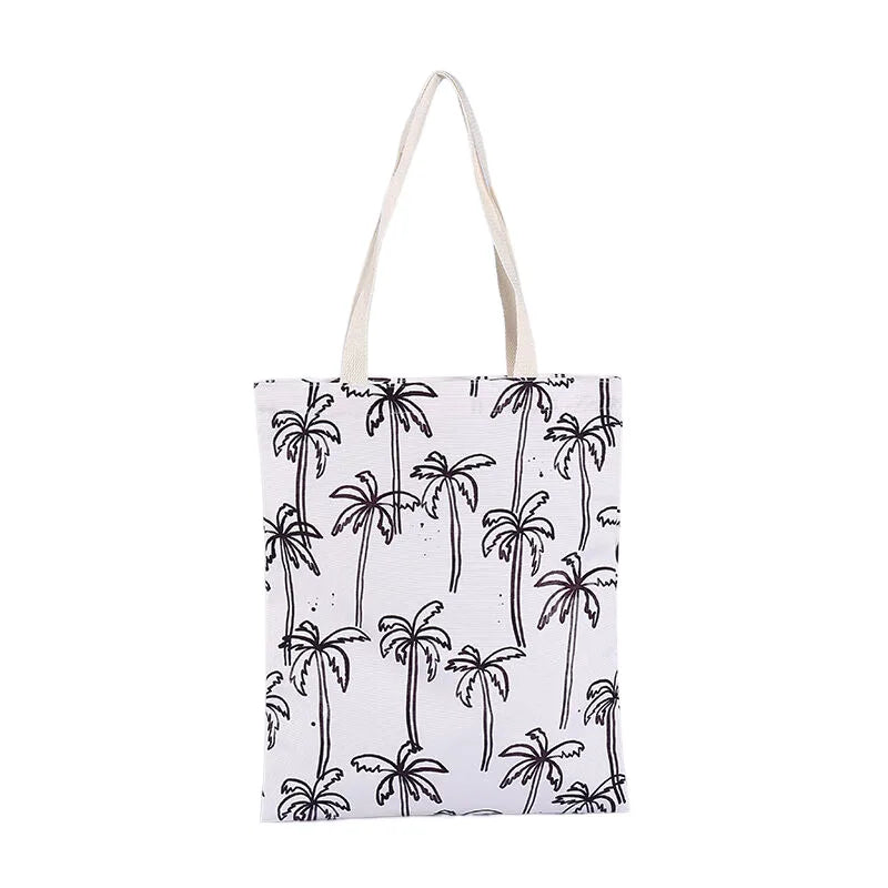 Customizable Eco-Friendly Reusable Canvas Cotton Tote Bag Recycled Blank Plain with Logo Letter Pattern