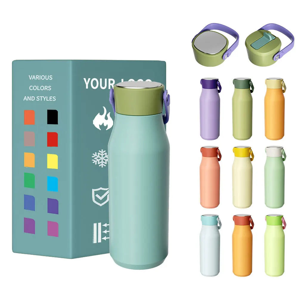 DSY New Custom logo 400ml/700ml/900ml Two Lids Sports Bottle with Detachable Handle Lid with 120Â° Straw