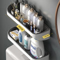 FBA Hot Sale Wall Hanging Plastic Over the Toilet Rack Single Tier Standing Type for Sundries Convenient Toilet Towel Hanger