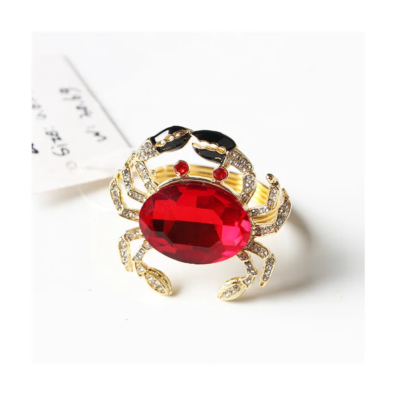 Red crystal crab napkin ring