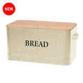 Vintage Kitchen Food Storage Bread Box With BambooCutting Board Metal Bread Bin