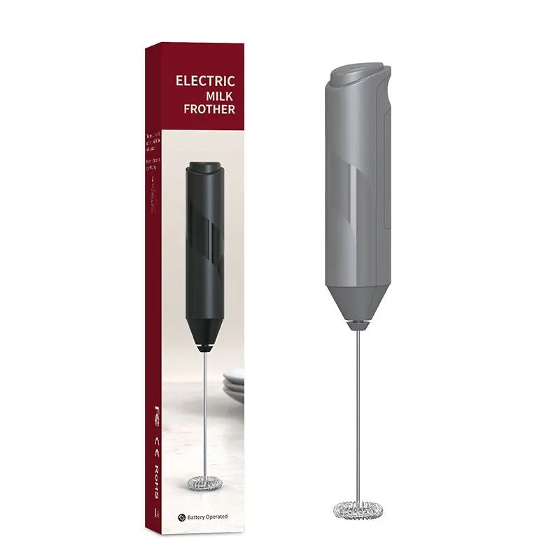 Battery Operated Electric Whisk Coffee Frothing Wand Stainless Steel Milk Frother