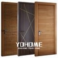 China Top Suppliers Interior House Doors with Concealed Hinges Painted Interior Engineered Wood Doors Oak Wooden Bathroom Door