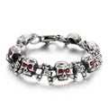 KALEN Mens 230mm Punk Stainless Steel Skull Hand Charm Link Chain Bracelet Bangle