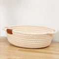 Hand-woven Macrame Storage Basket Decorative Basket With Wooden Handles for Bathroom Living Room
