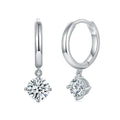 Silver Moissanite Earrings 0.5CT VVS 925 Sterling Silver Flower Moissanite Danging Earrings