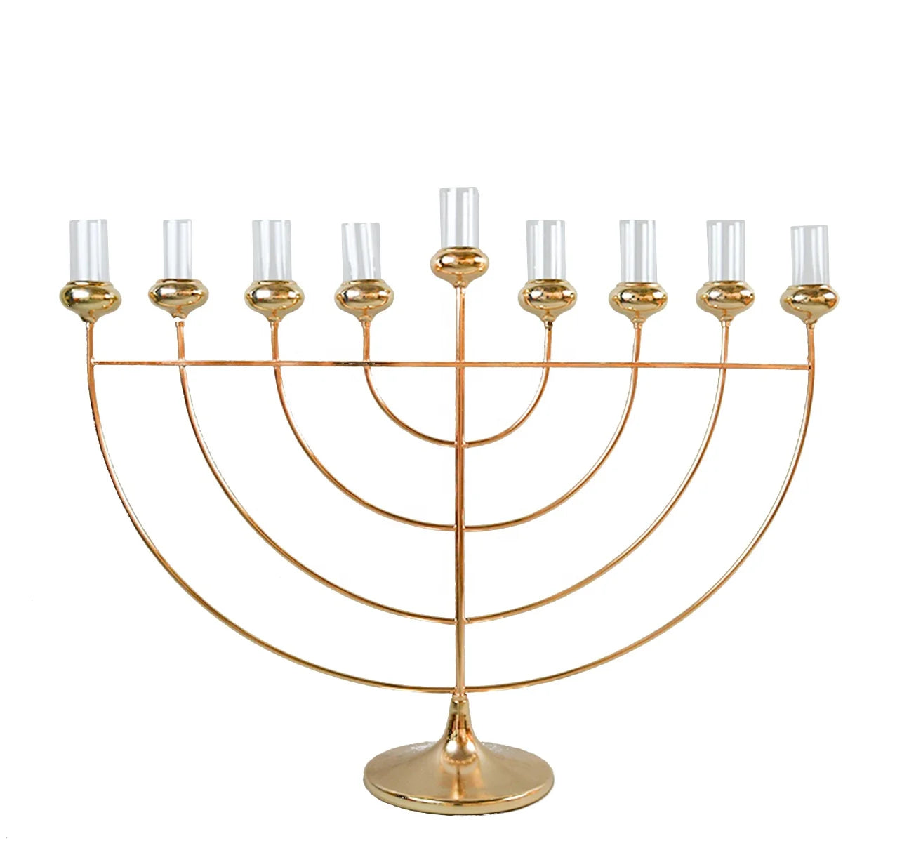 Factory Fan Shaped Tall Gold Metal Candlesticks for Wedding Centerpieces