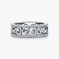 925 Sterling Silver Exquisite Hearts Eternity Band Rings Fashion Stackable Stunning Clear CZ Rings for Women Fine Jewelry
