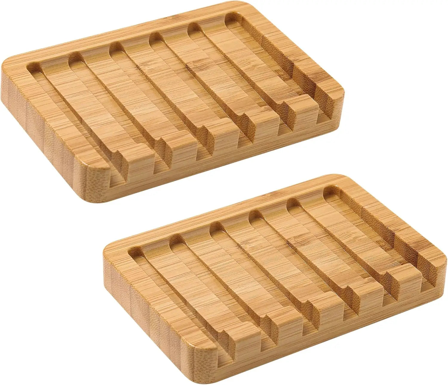 Natural Kitchen Bathroom Soap Tray Reusable Waterproof Layer Custom Logo  Bamboo Soap Dish With Drain