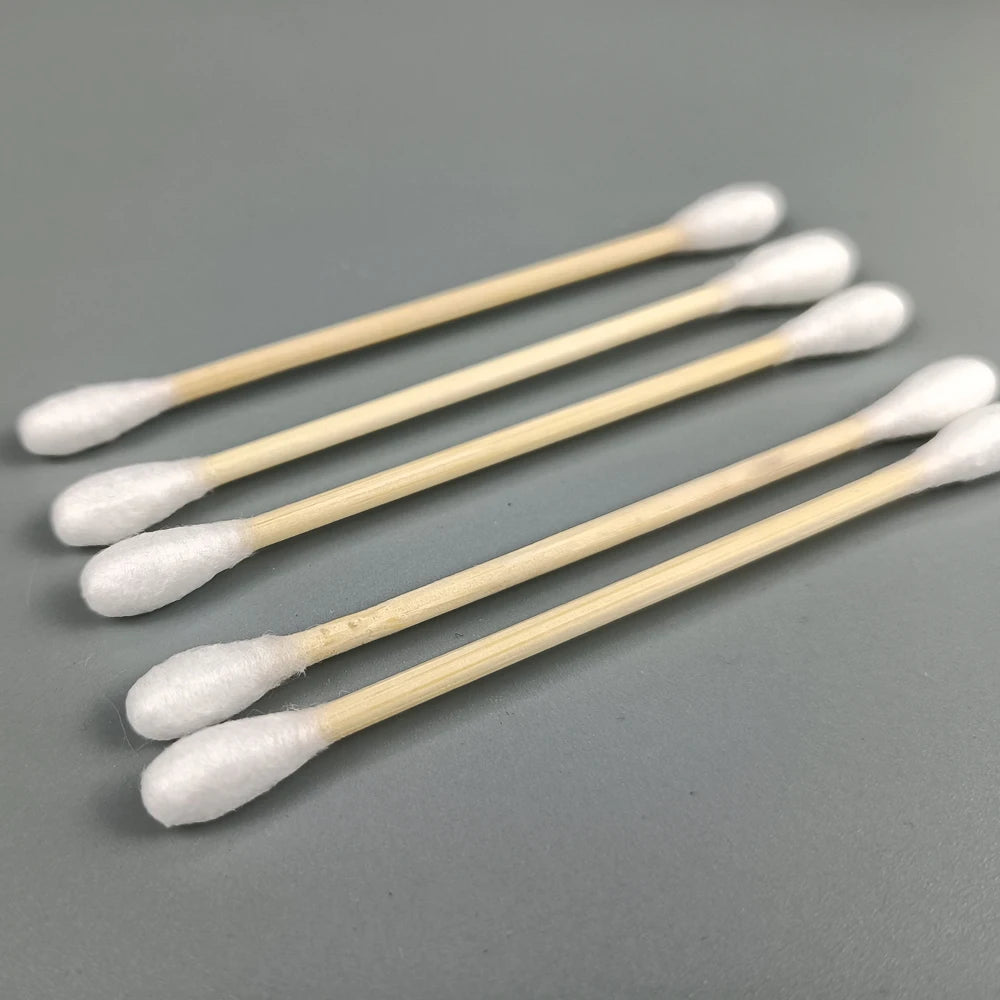 Buds Tip Ear Cleaning Daily Use OEM Ear Buds Factory Eco Friendly Organic Cleaning Wood Stick Cotton Swabs