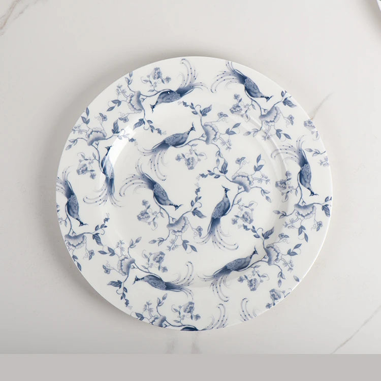 Luxury Dinnerware Set Round White Bone China Dinner Plate Set Ceramic Plate Set