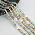 Stainless Steel Colorful Beaded Natural Stone Freshwater Pearl Necklace Choker Necklaces Women Vintage Bohemian Handmade Jewelry