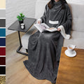 Comfy Sleeved Sherpa /polar Fleece Wearable Robe TV Throw Blanket Sofa for Adult