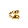 Luxury Fashion 18k Gold Plated Stainless Steel Garland Jewelry Rings for Women