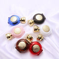 New Arrival Luxury pink Red Black Blue White 30ml 50mlclear Fine Mist Glass Spray Round Flat Empty Perfume Bottle with Gold Cap