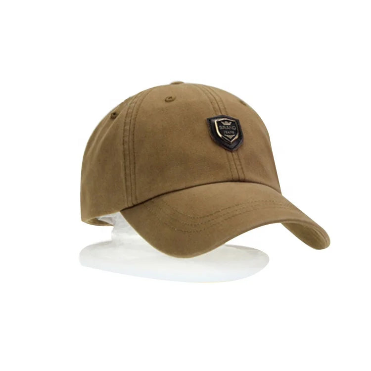 Promotional Adjustable Print Patch Logo Mens Premium Baseball Caps Custom Embroidery Logo Brown Sport Fitted Baseball Cap Hat