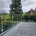 BNS Factory Price Modern Stainless Steel Outdoor Balustrade Handrail Glass Railing for Balcony Staircase UV Protected Water