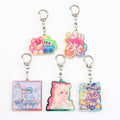 CNAWO High Quality Custom Colorful Acrylic Plastic Keychain with UV Printed Epoxy Glitter Charm Free Sample Available