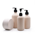 Eco-friendly Biodegradable Wheat Straw Color Plastic Shampoo Lotion Bottle Pump Sprayer Screen Printing White/Black Cap