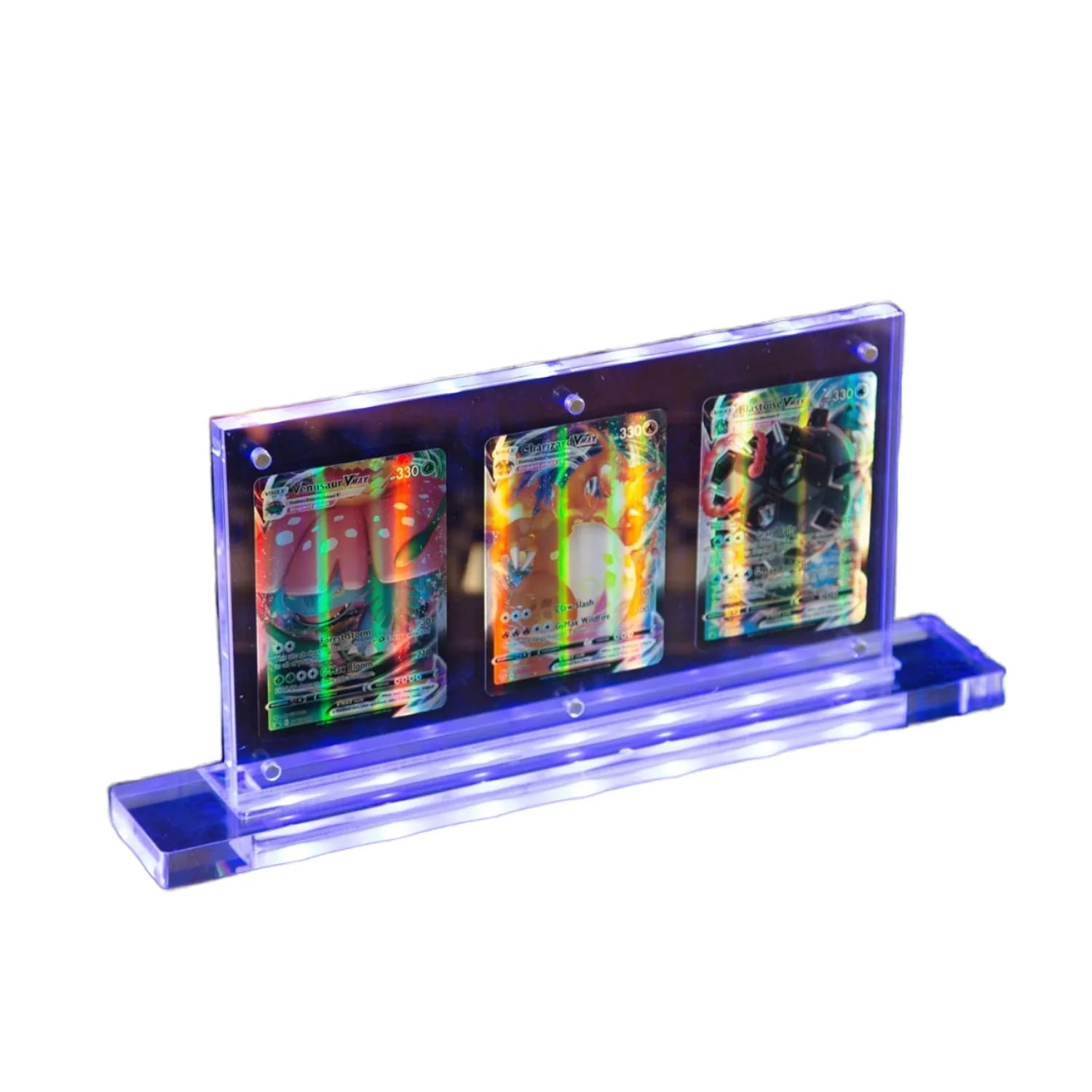 LED Light up Acrylic Display Stand for Pokemon TCG Cards Transparent Collectible Card Holder Case TCG Decorative Display Rack