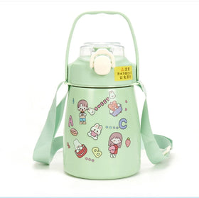 Hot Selling 1000ml Double Wall Stainless Steel Insulated Water Bottle with Straw Lid Kids