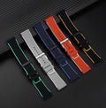 Quick Release Dual Colors High Tensile Silicone Strap 22mm 316L Steel Buckle High Quality Waterproof Rubber Diving Watch Bands