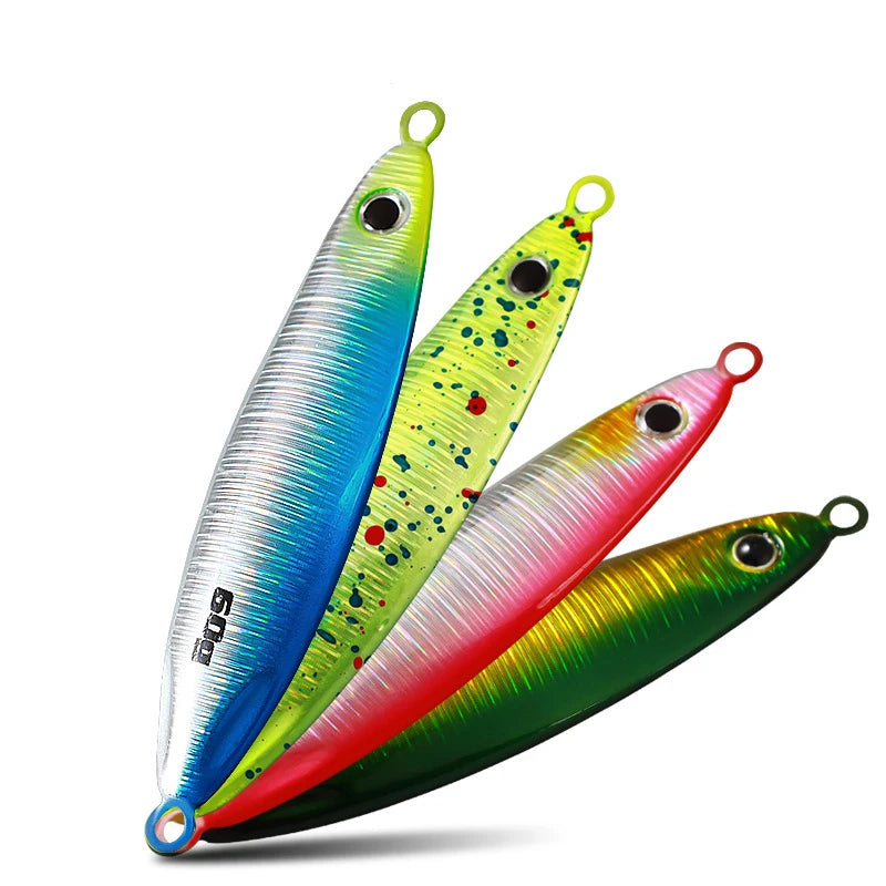 LETOYO 20-30-40-60g Slow Pitch Sea Bass Jigs Baits With Hooks Fishing Jig Lure Sinking Metal Spoons Jigging Lures