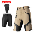 Cycling Short Pants 4D Cushion 2 in 1 With Separable Underwear Men Women Climbing Running Bicycle Pants