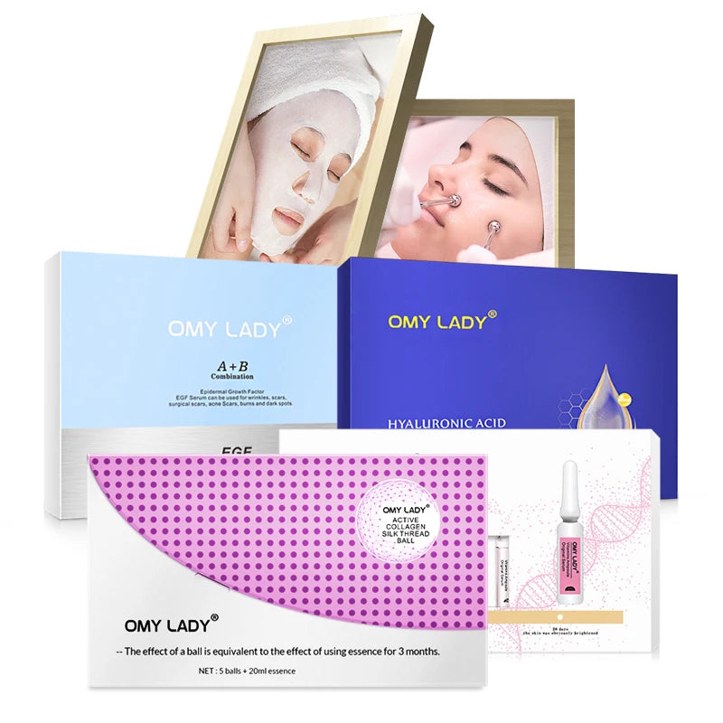 Set for Facial Skin Clinic Brightening Scar Lightening Organic Hyaluronic Acid Serum Skin Care Set New