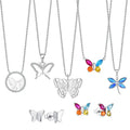 Minimalist Pendant Women Necklaces Jewelry Dainty 925 Sterling Silver Rhodium Plated Zircon Butterfly Necklace