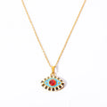 2023 Y2K Jewelry Stainless Steel Demon Eye Necklace Dainty Colorful Enamel Cubic Zirconia CZ Evil Eyes Pendant Necklace