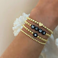 Go2Boho 4pcs/5pcs 18K Gold Plated Handmade Beaded Bracelet Unisex MAMA Letter Bohemian Heart Stackable Jewelry Anniversary