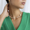 Maiou Designer Delicate Elegant Handmade 18K Gold Plated Beads Pearl Choker Necklace for Women Handmade Jewelry Wedding