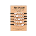 Parent-child Card Bracelet 6Pcs Matching Heart Distance Bracelets Stainless Steel Friendship Gift for Sisters Bestie