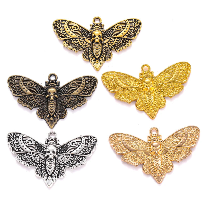5 Colors Moths Charms for Bracelets Necklace Pendant DIY Handmade Jewelry Making Accessories 27*43mm D2141